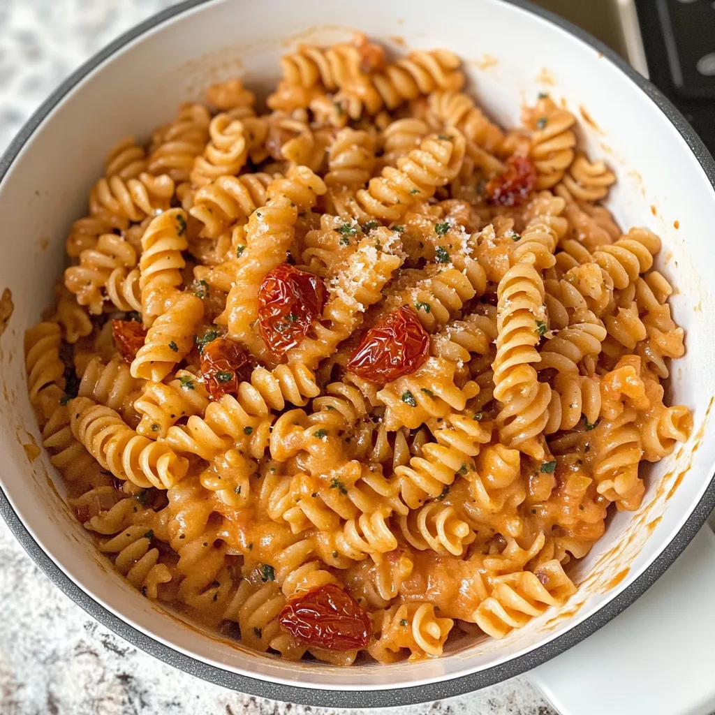 Close-up One Pot Creamy Tomato Pasta