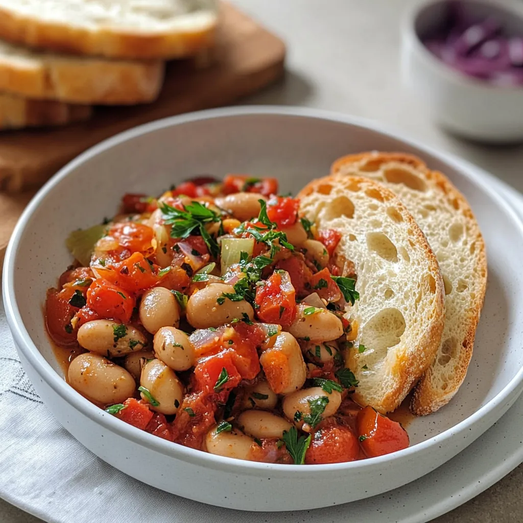 Nourishing Puttanesca-Style Butter Beans & Roasted Garlic Bread