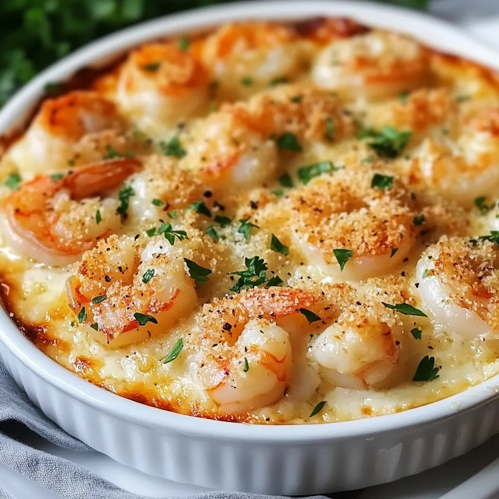 Delicious Garlic Shrimp Gratin