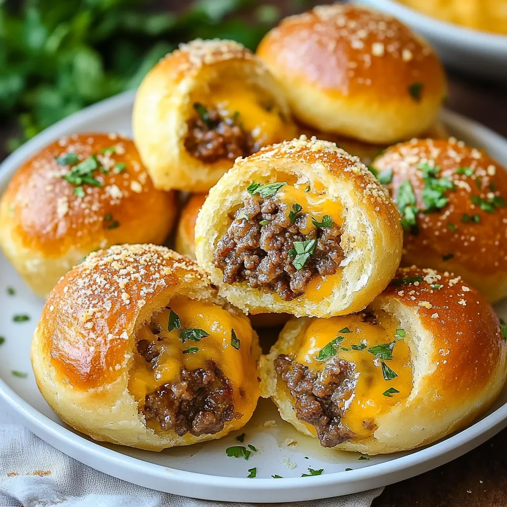 Garlic Parmesan Cheeseburger Bombs