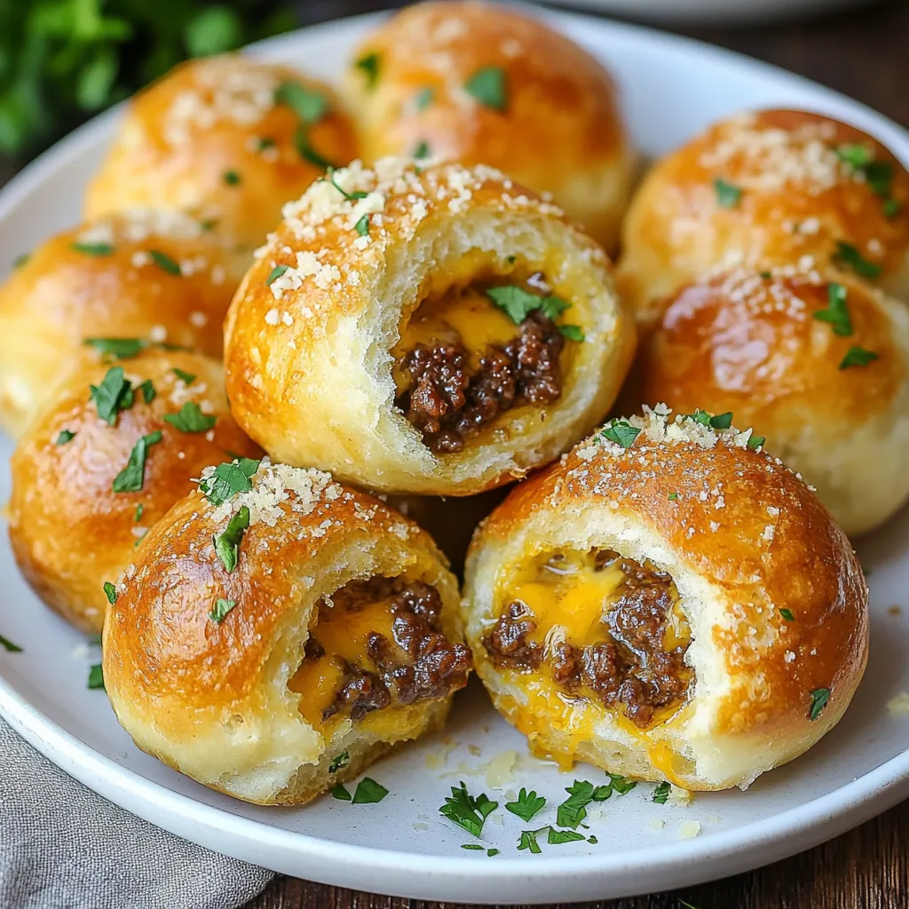 Deliciousness Garlic Parmesan Cheeseburger Bombs