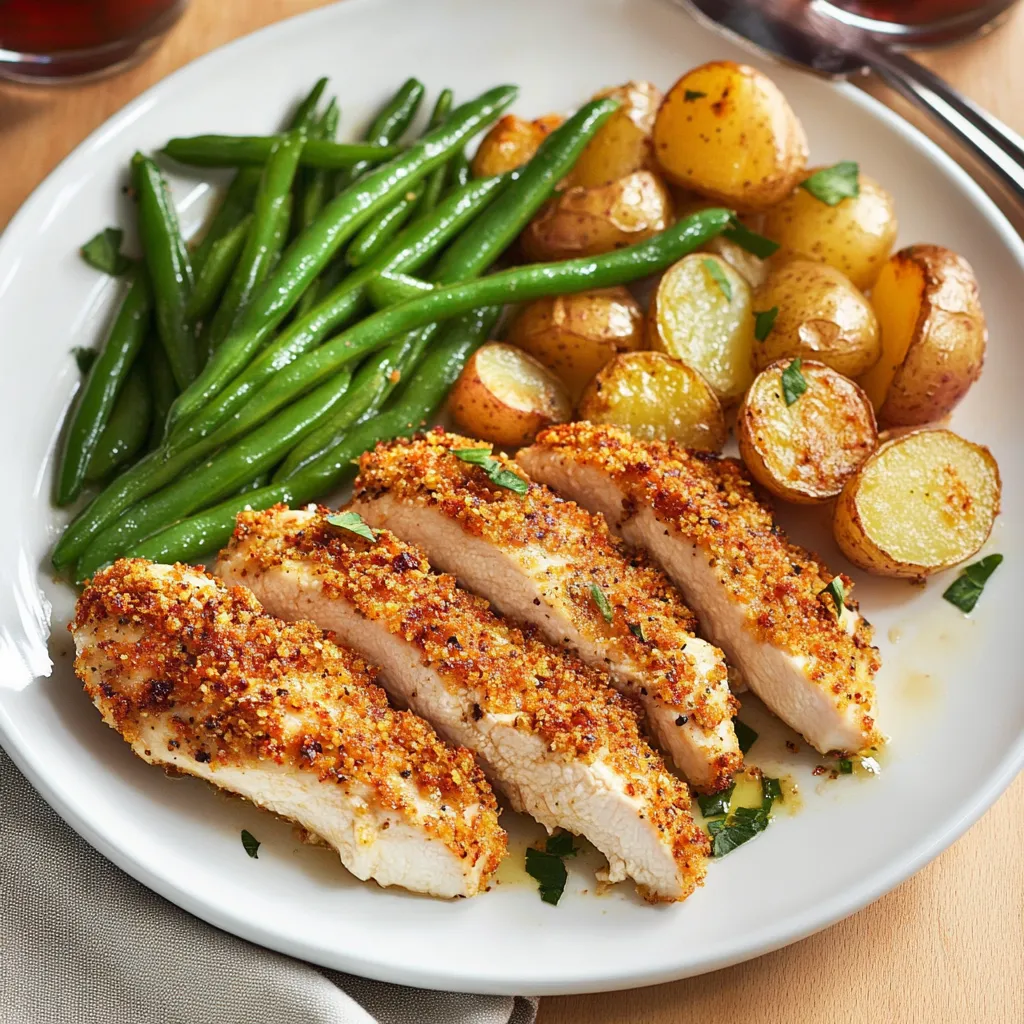 Perfectly Parmesan Crusted Chicken Sheet Pan