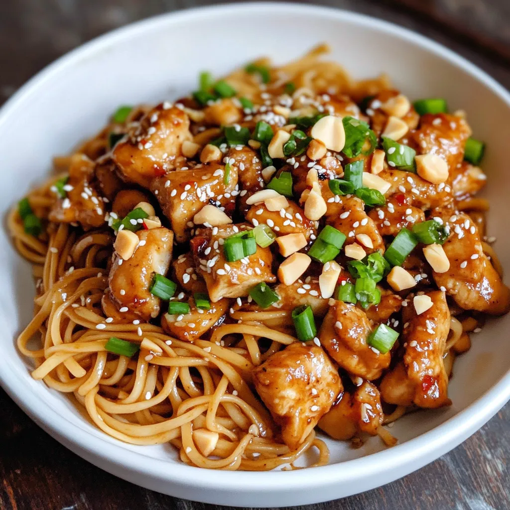 Saucy Kung Pao Chicken Noodles