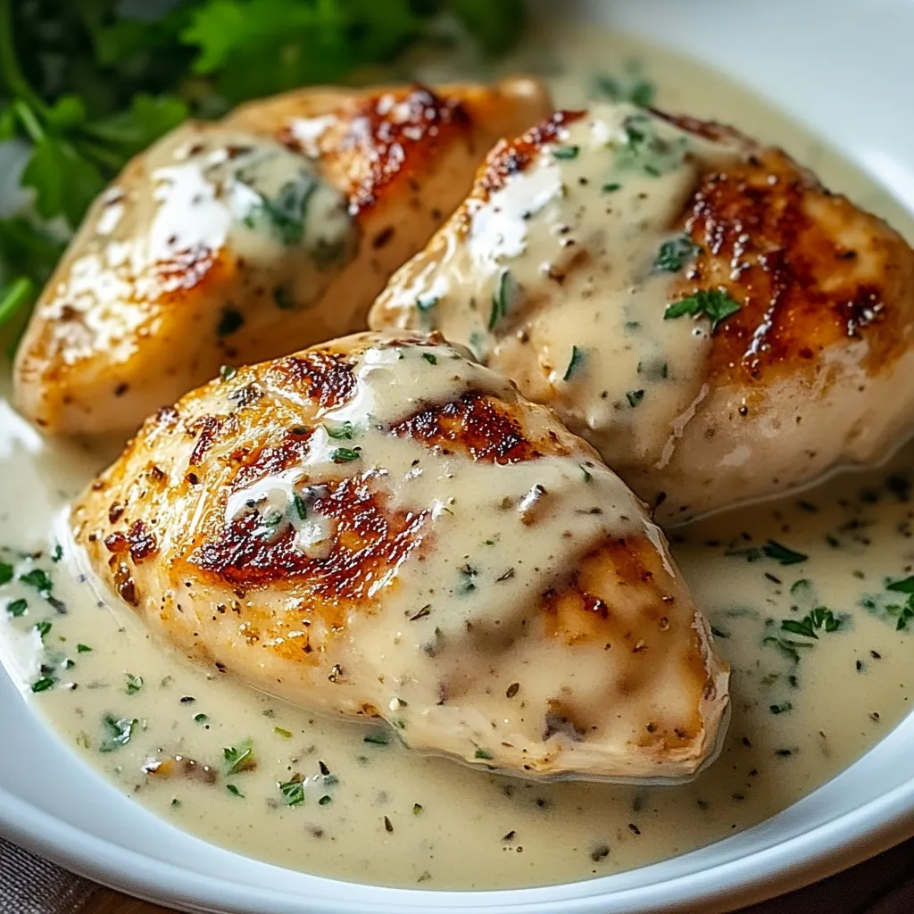 Chicken with Boursin Sauce with Garlic and Fine Herbs