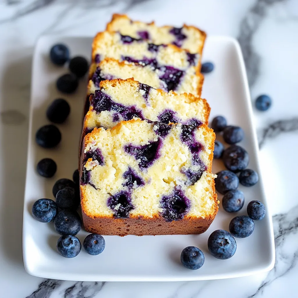 Close-up Blueberry Cream Cheese Loaf Recipe