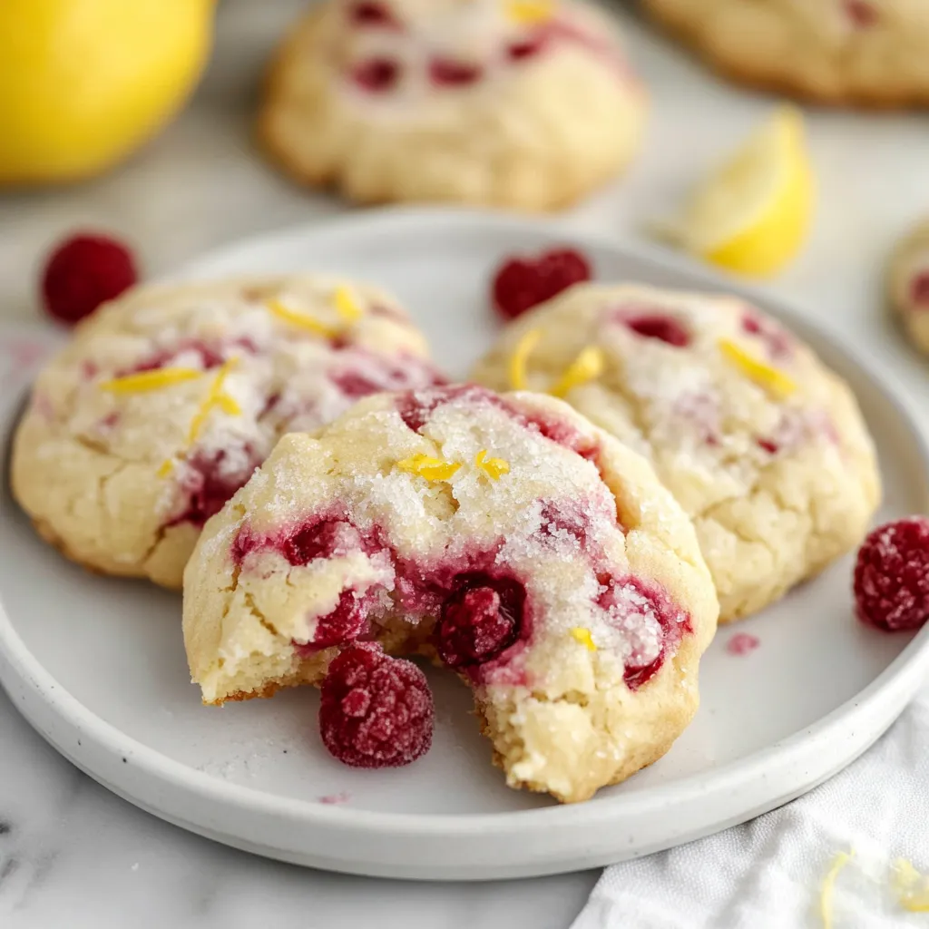 Close-up Lemon Raspberry Cookies Recipe