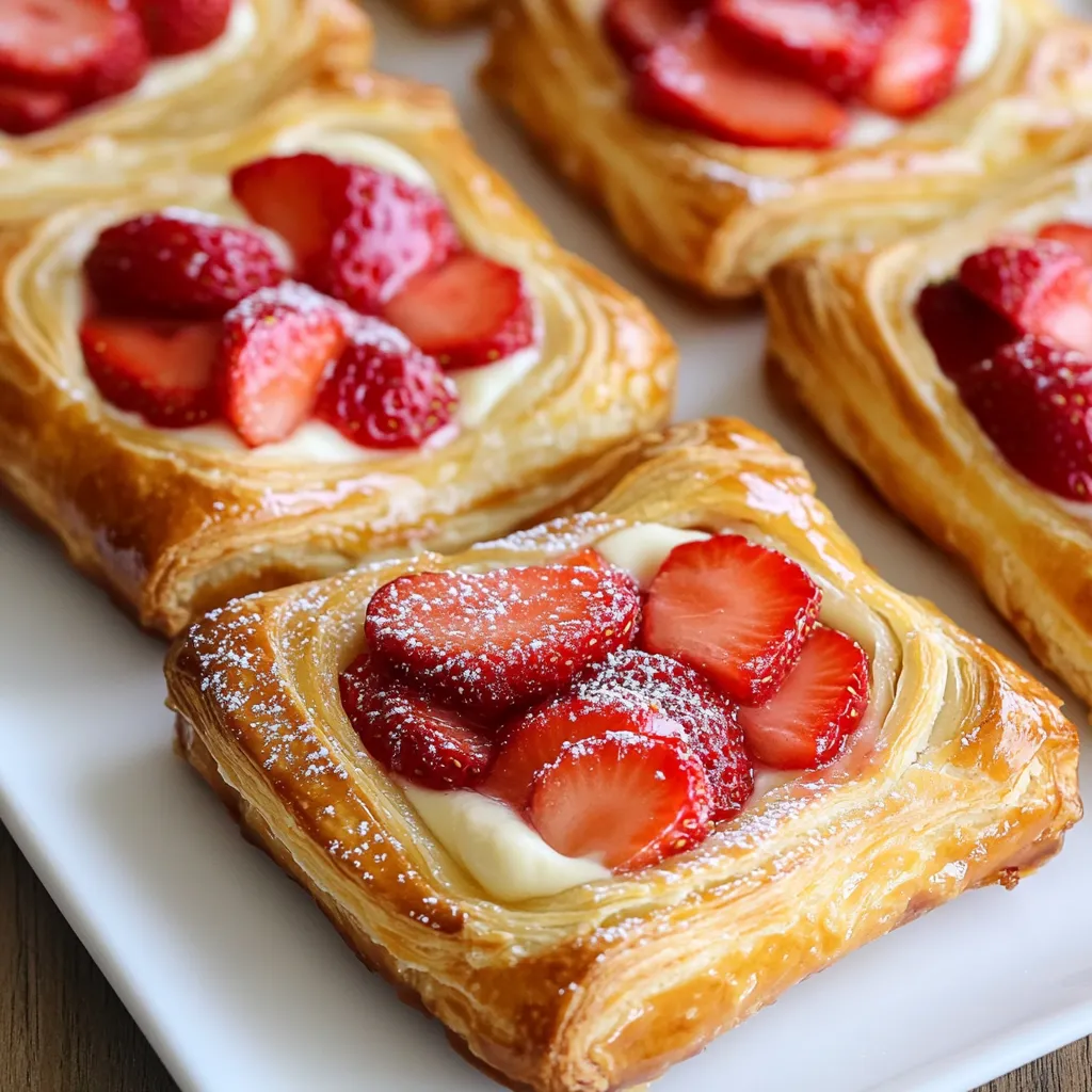 Close-up Strawberry Danish Recipe