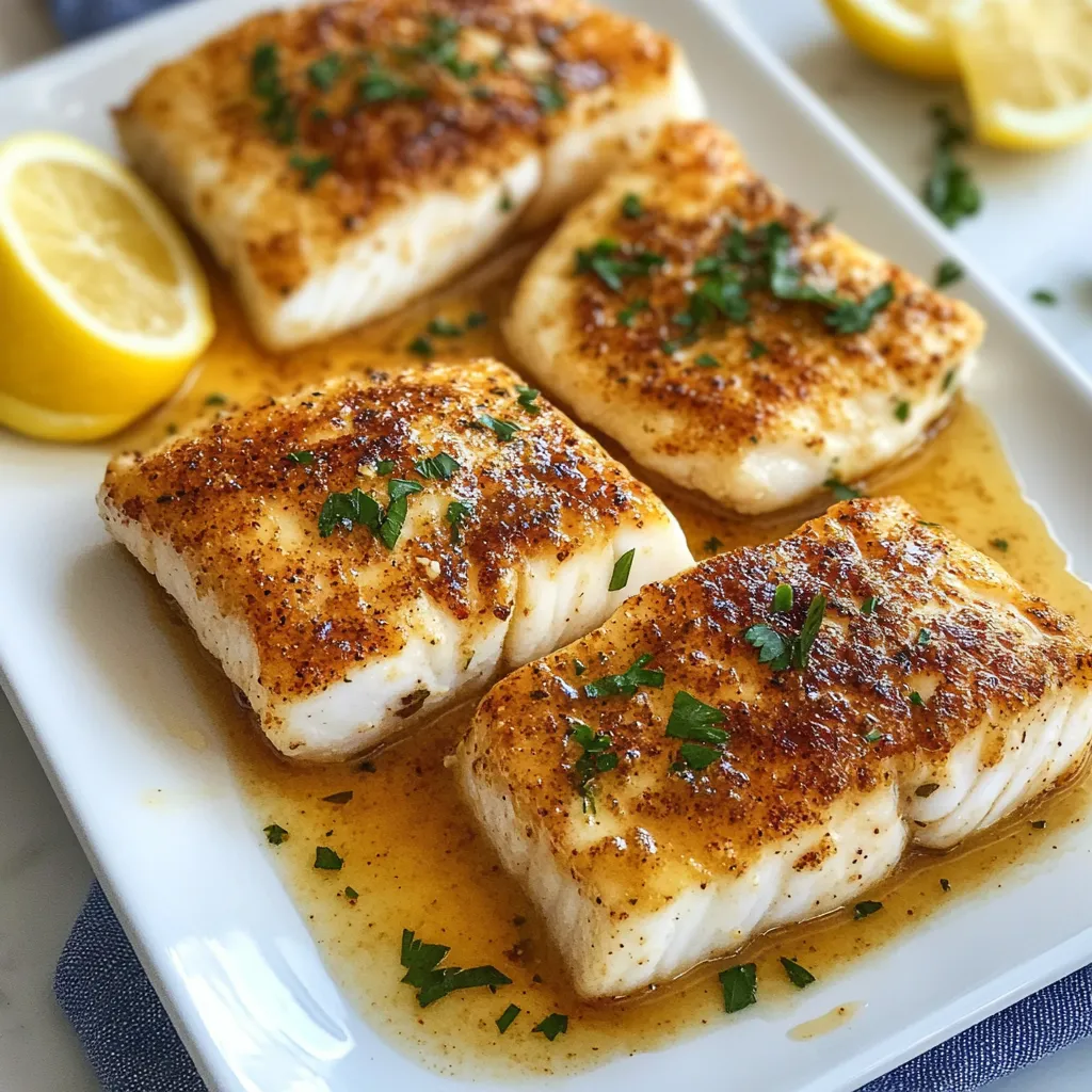 Close-up Lemon Butter Cod Recipe