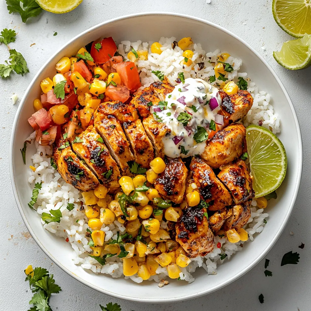 Delicious Street Corn Chicken Rice Bowl