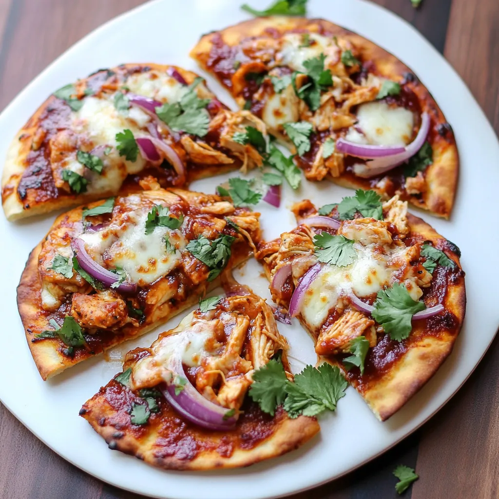 Delicious BBQ Chicken Naan Pizza