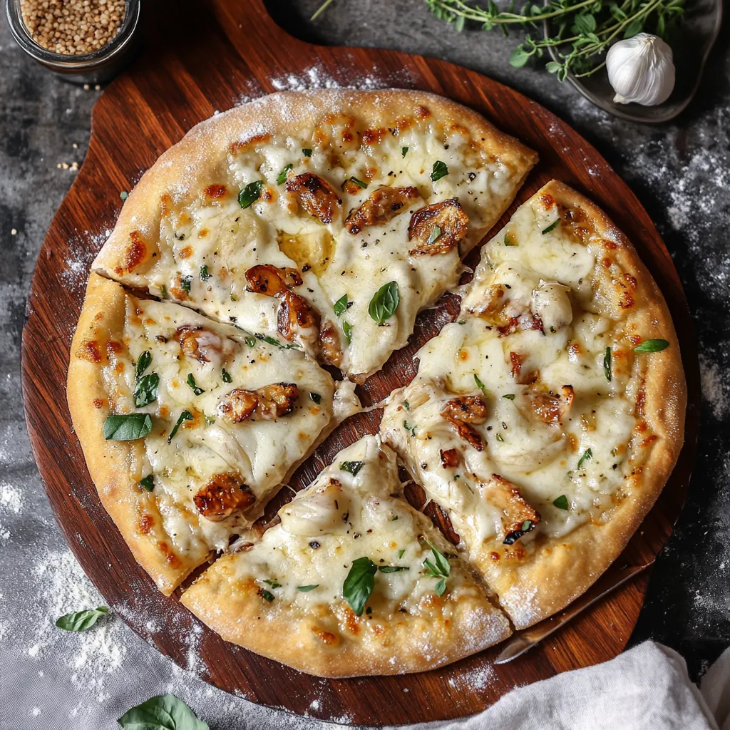 Creamy Epic Roasted Garlic Pizza