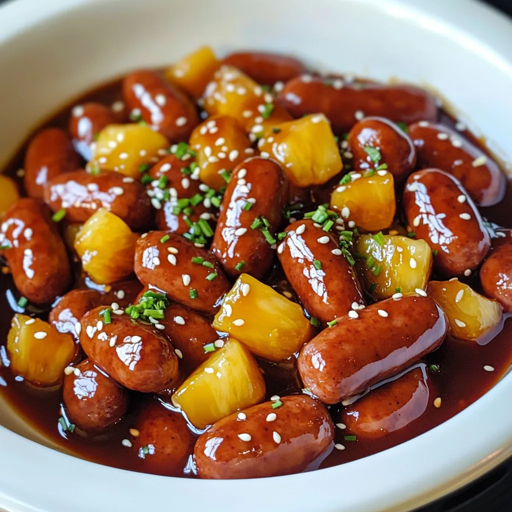 Close-up Honey Teriyaki Little Smokies Recipe