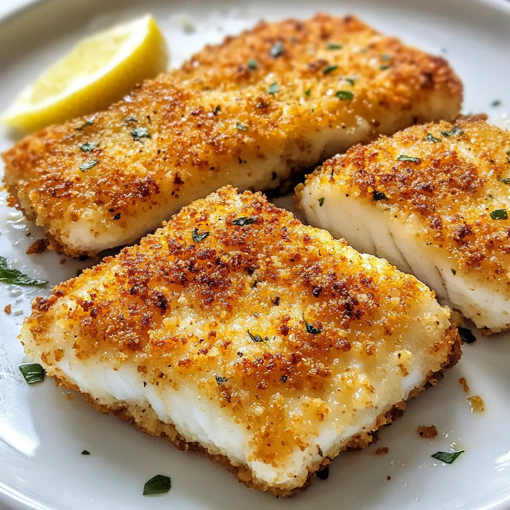 Close-up Crispy Parmesan Air Fryer Cod Recipe