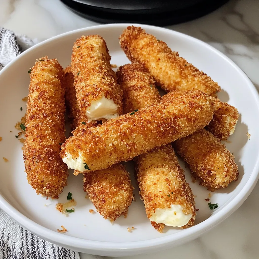 Crispy Homemade Air Fryer Mozzarella Sticks