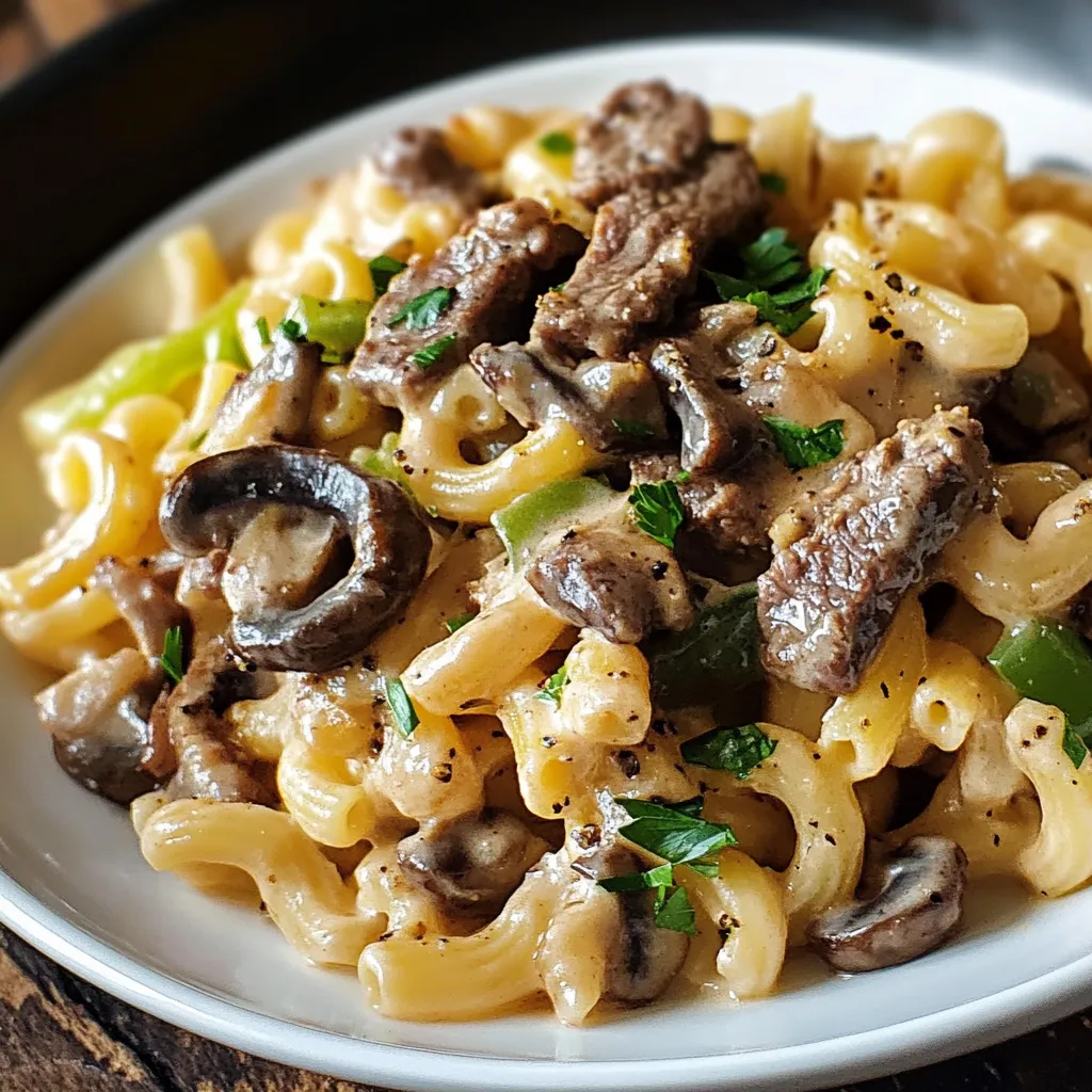 Creamy Philly Cheesesteak Pasta