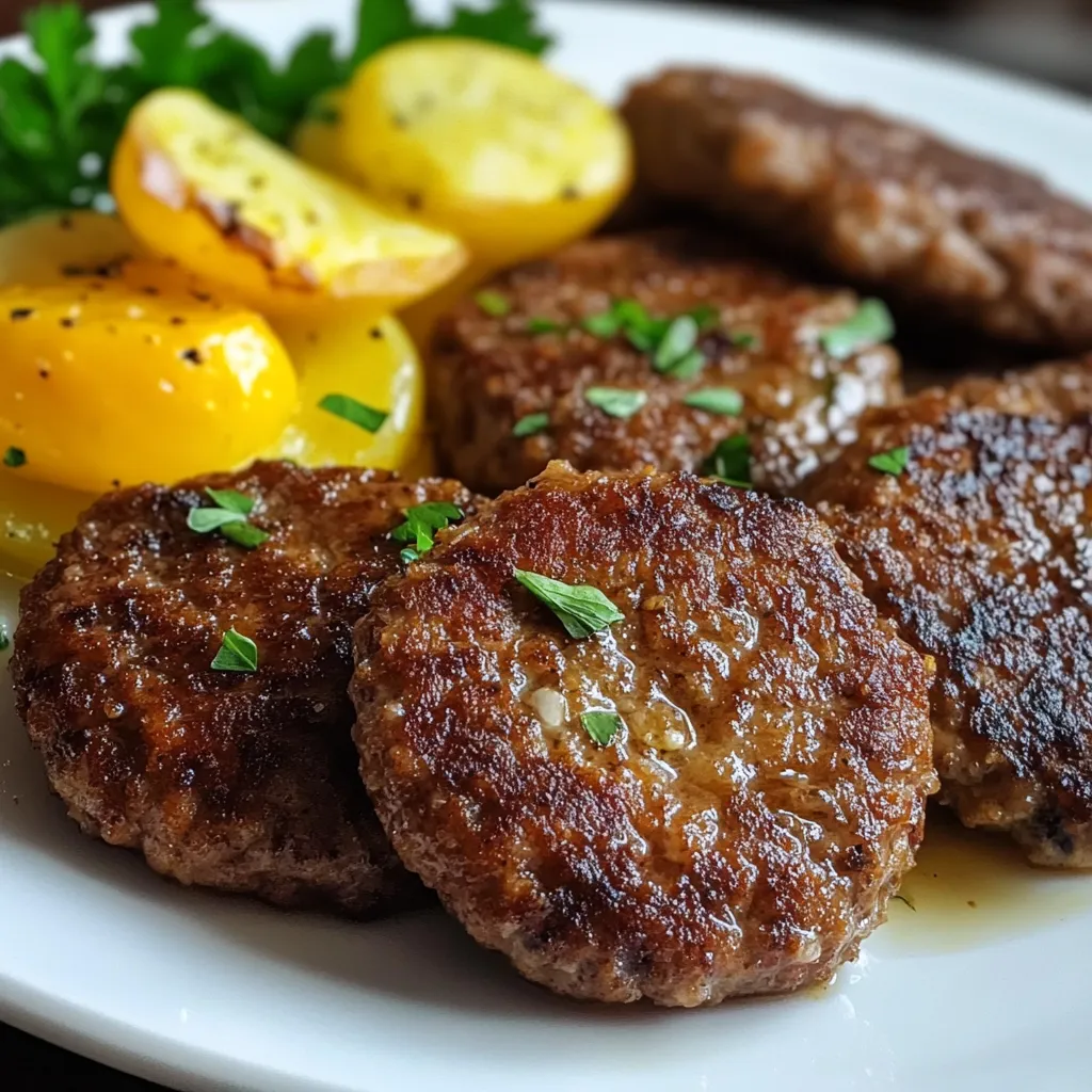 Close-up Authentic German Frikadellen (German Hamburgers) Recipe