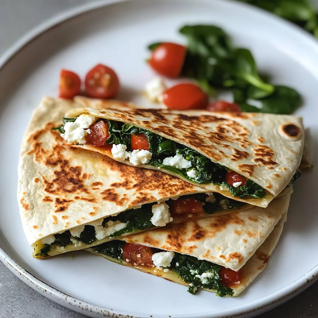 Spinach and Feta Quesadillas