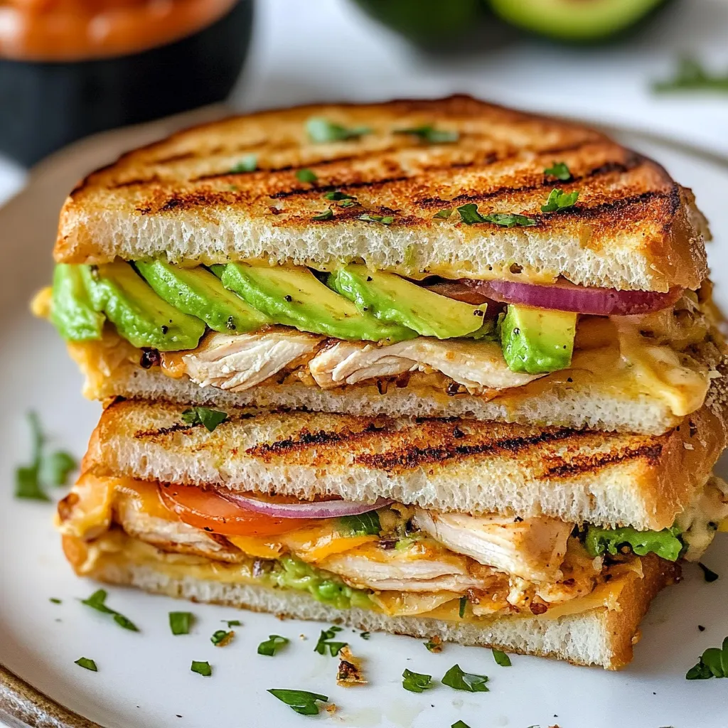 Close-up Chicken Avocado Melt Sandwich Recipe