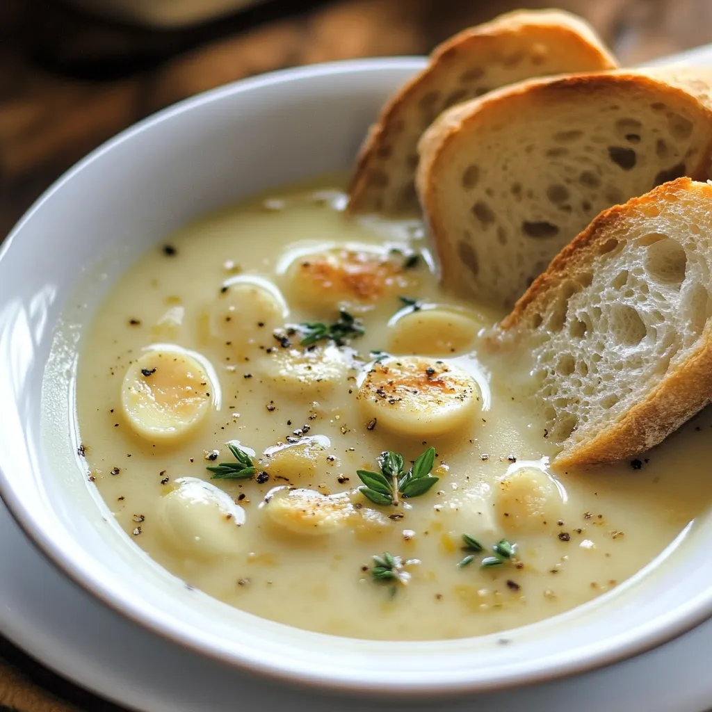 Close-up Country French Garlic Soup Recipe