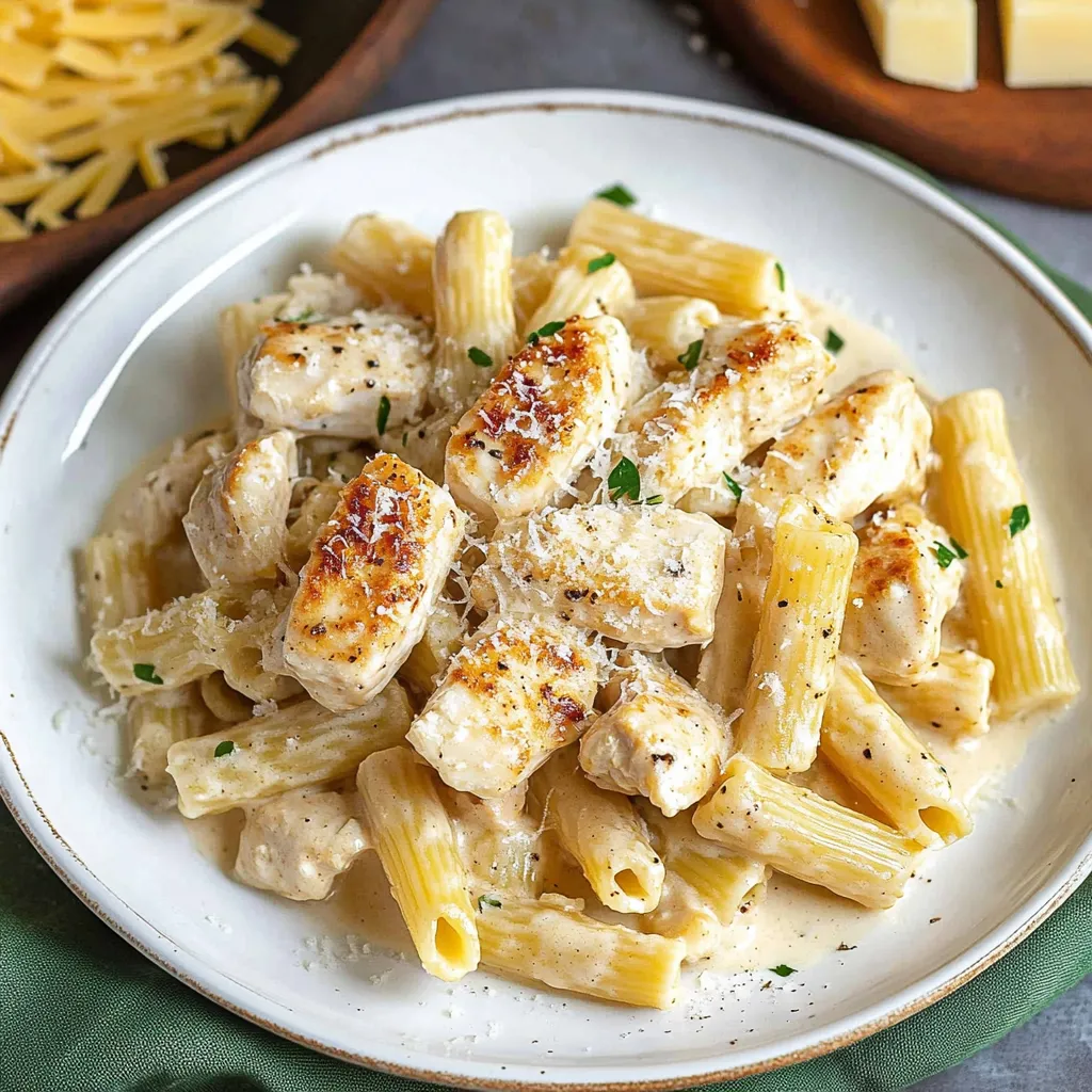 Tasty One Pot Creamy Parmesan Chicken Pasta