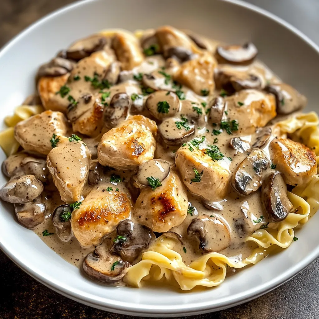 Close-up chicken stroganoff Recipe