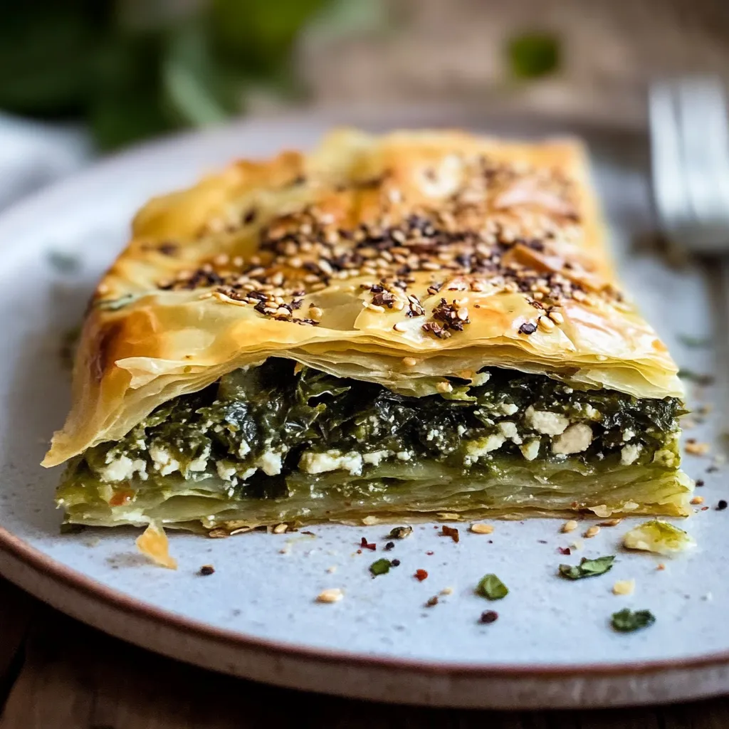 Close-up Spanakopita Recipe