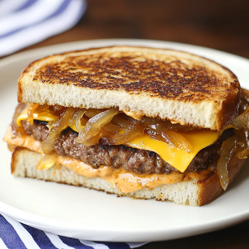 Close-up Patty Melt with Secret Sauce Recipe