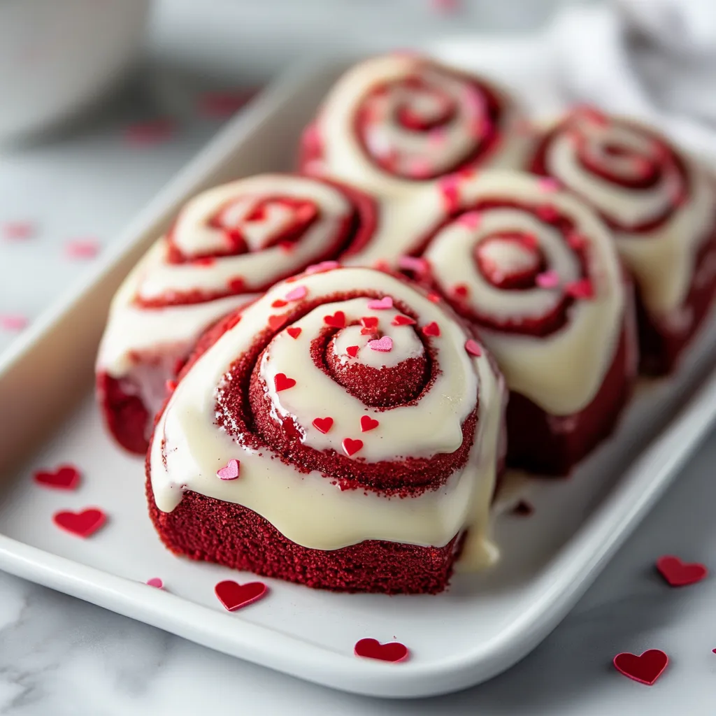 Delightful Red Velvet Valentine’s Day Cinnamon Rolls