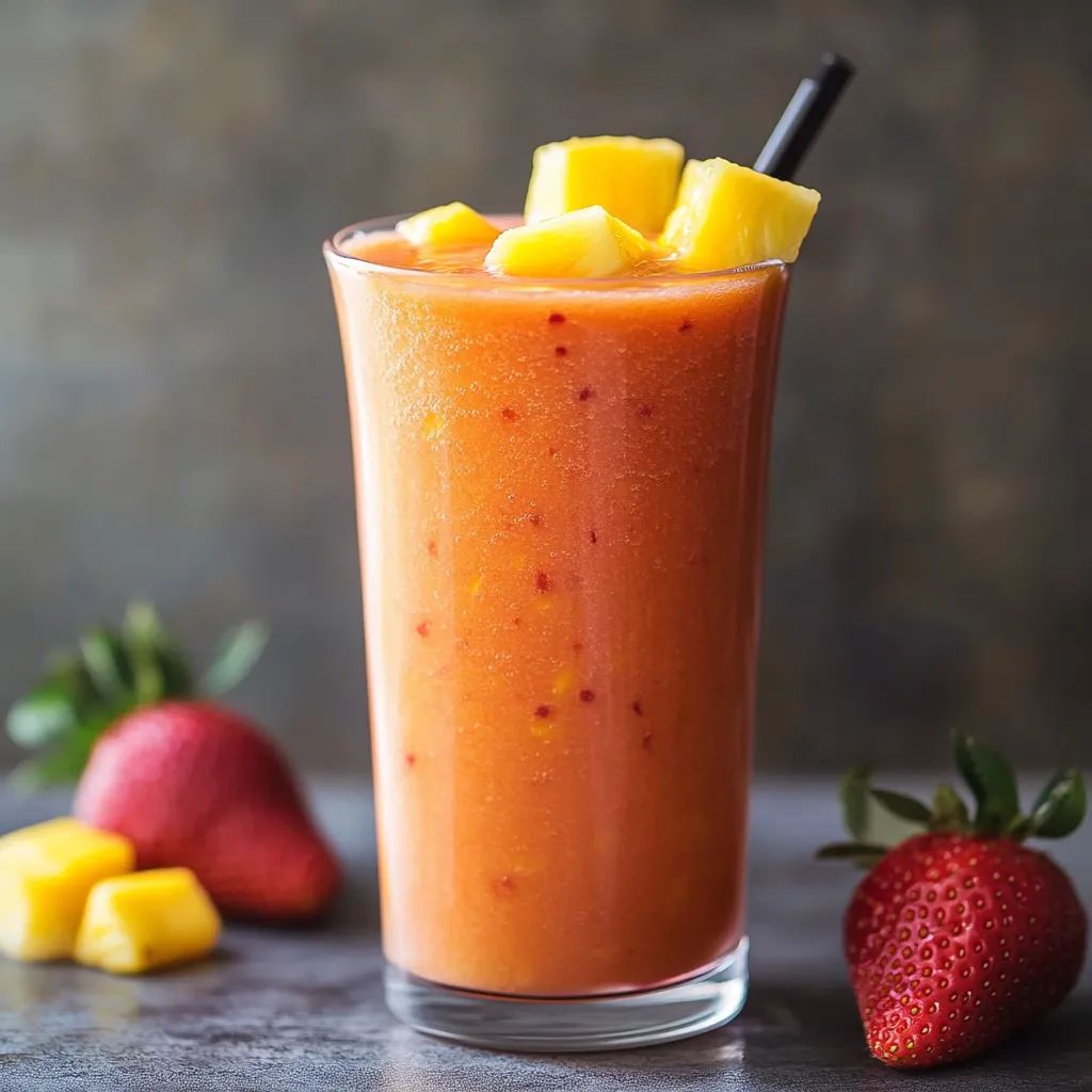 Close-up Sunrise Sunset Smoothie Recipe