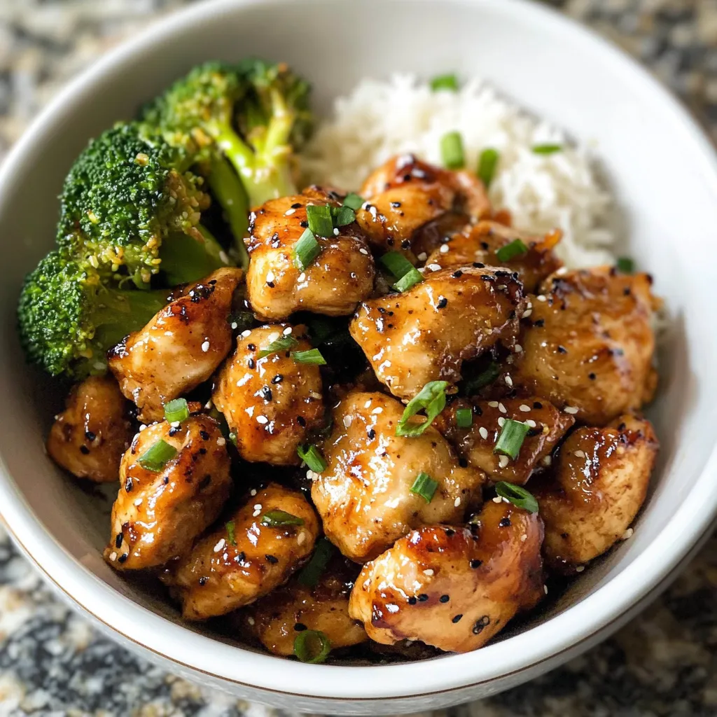 Close-up Air Fryer Orange Chicken Recipe