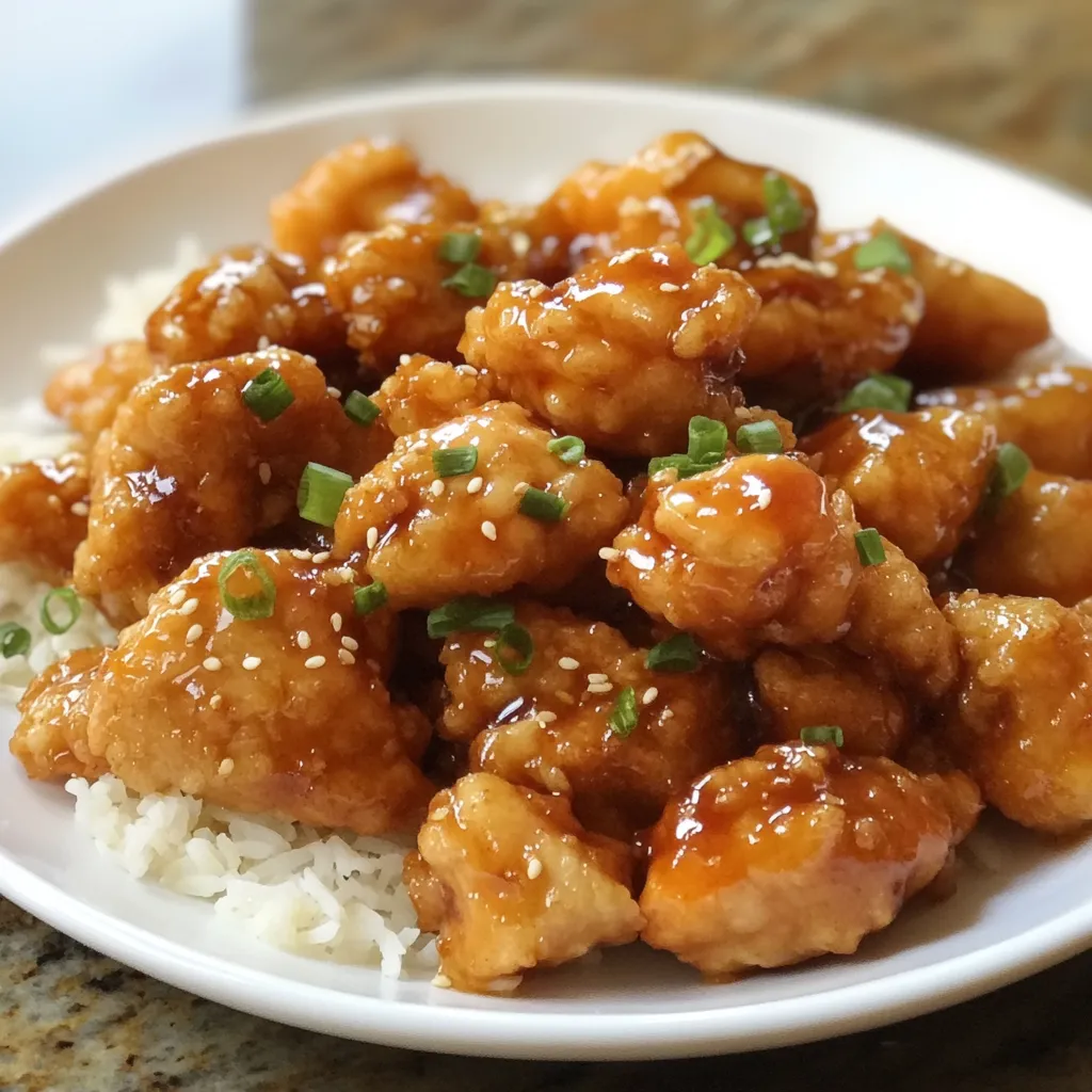 Close-up Copycat Panda Express Orange Chicken Recipe