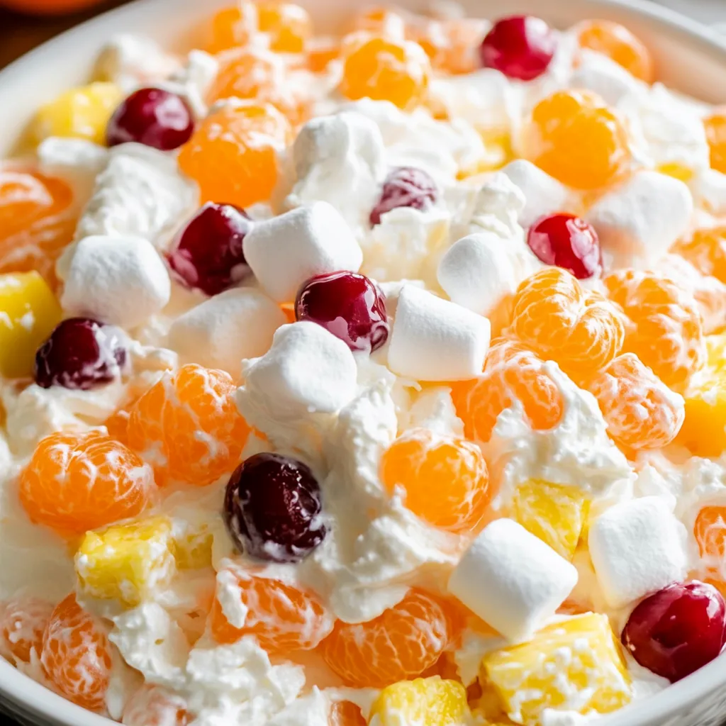 Close-up Ambrosia Salad Recipe