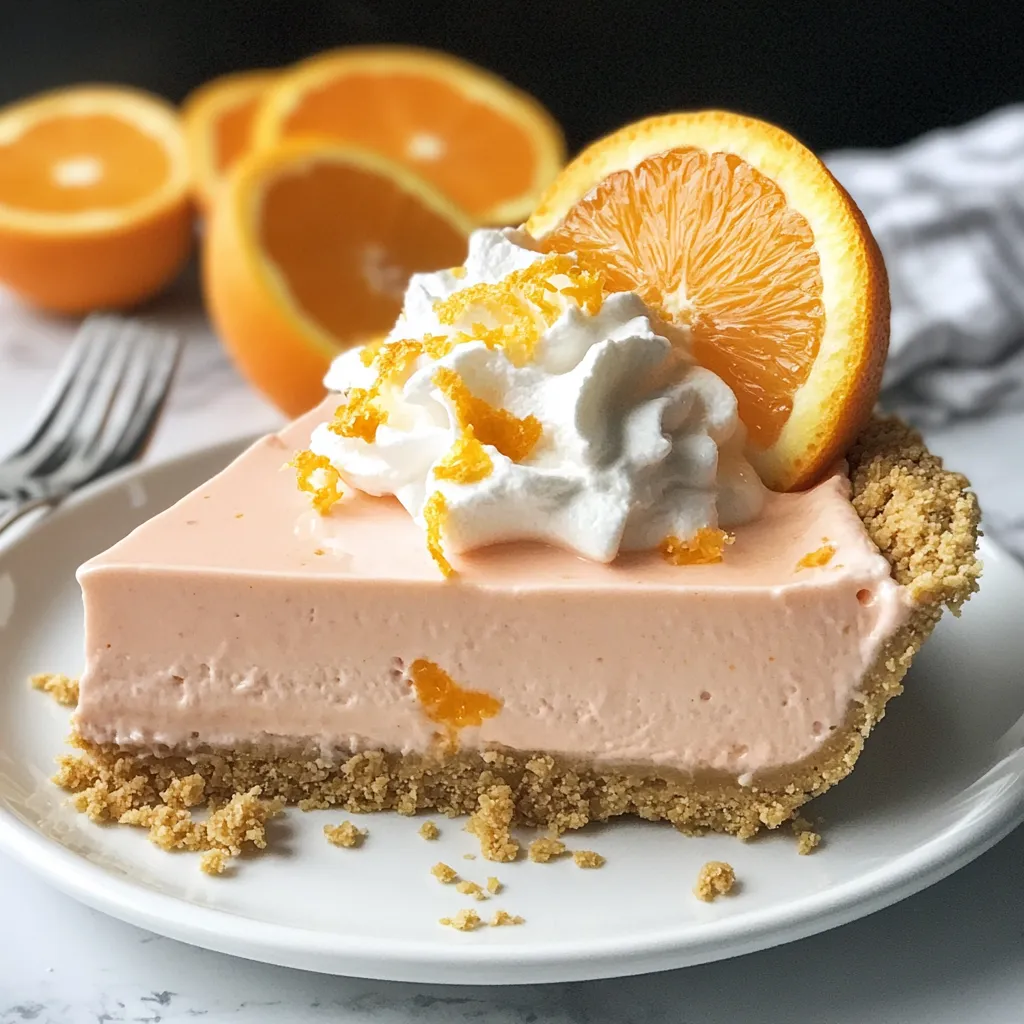 Dreamy No-Bake Silky Orange Creamsicle Pie