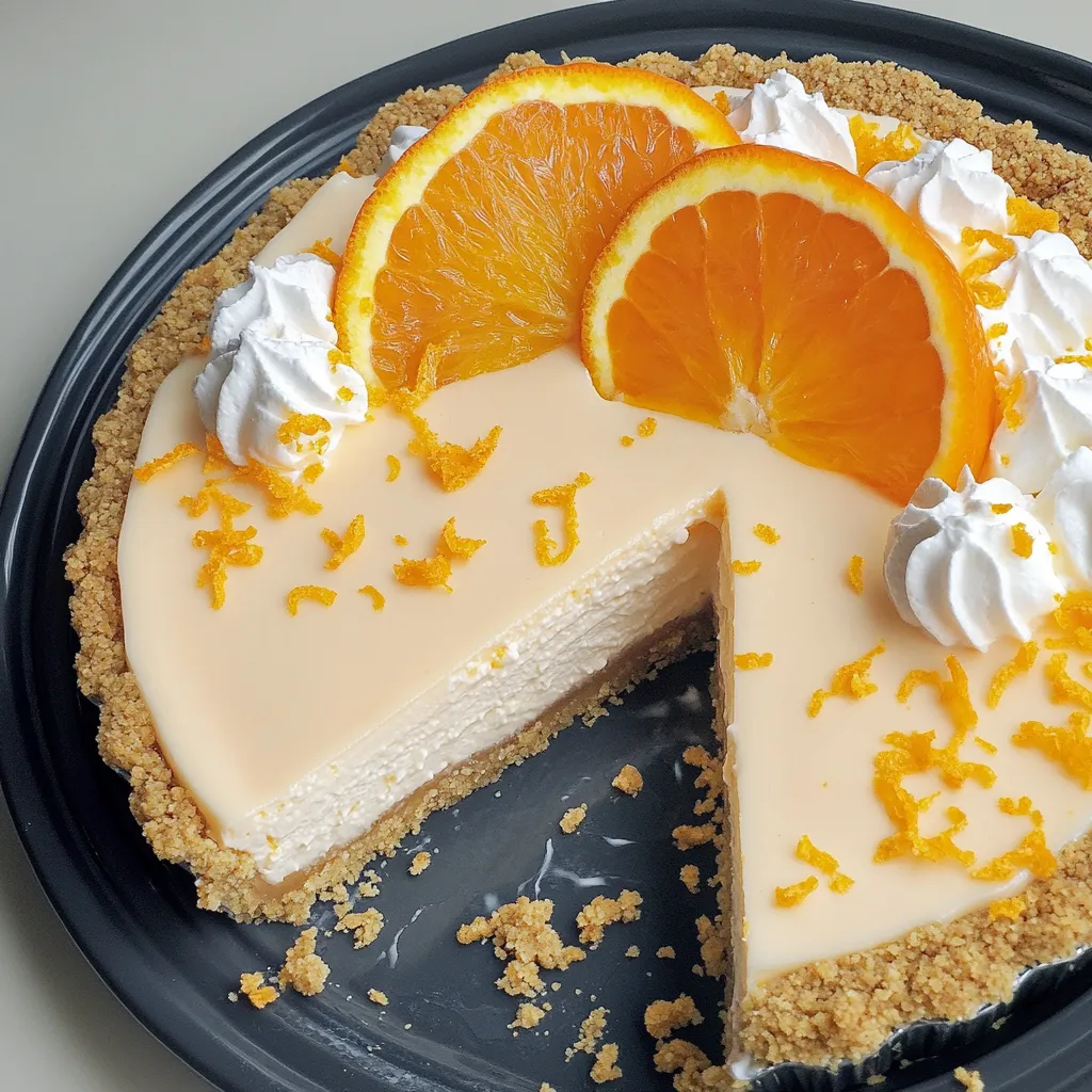 No-Bake Silky Orange Creamsicle Pie