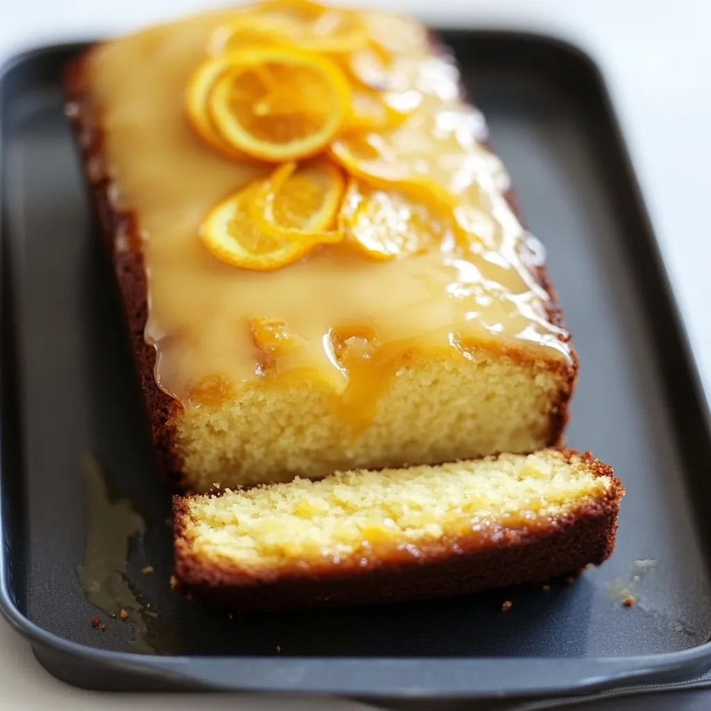 Close-up Orange Cake with Orange Glaze Recipe