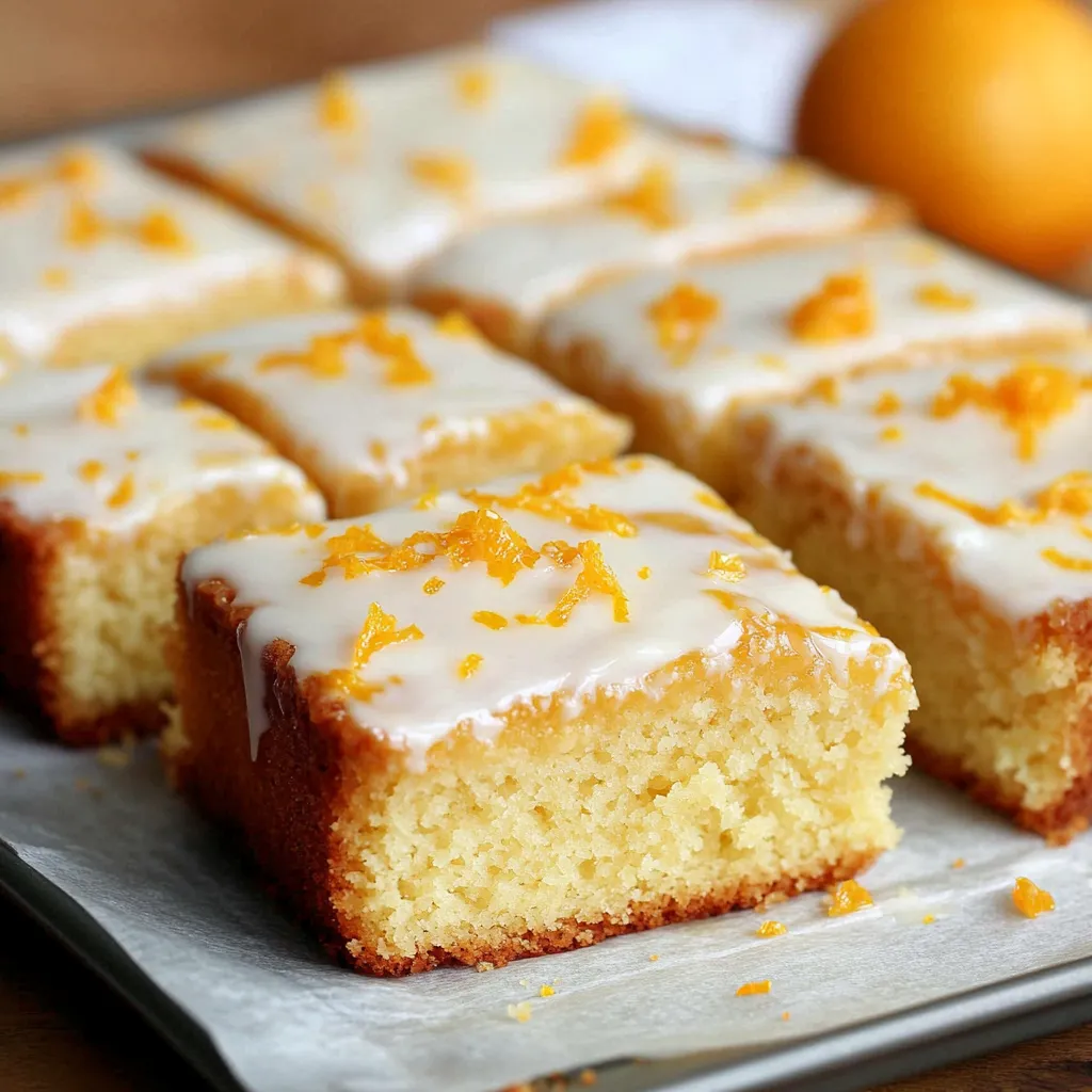 Fluffy Orange Drizzle Traybake Cake