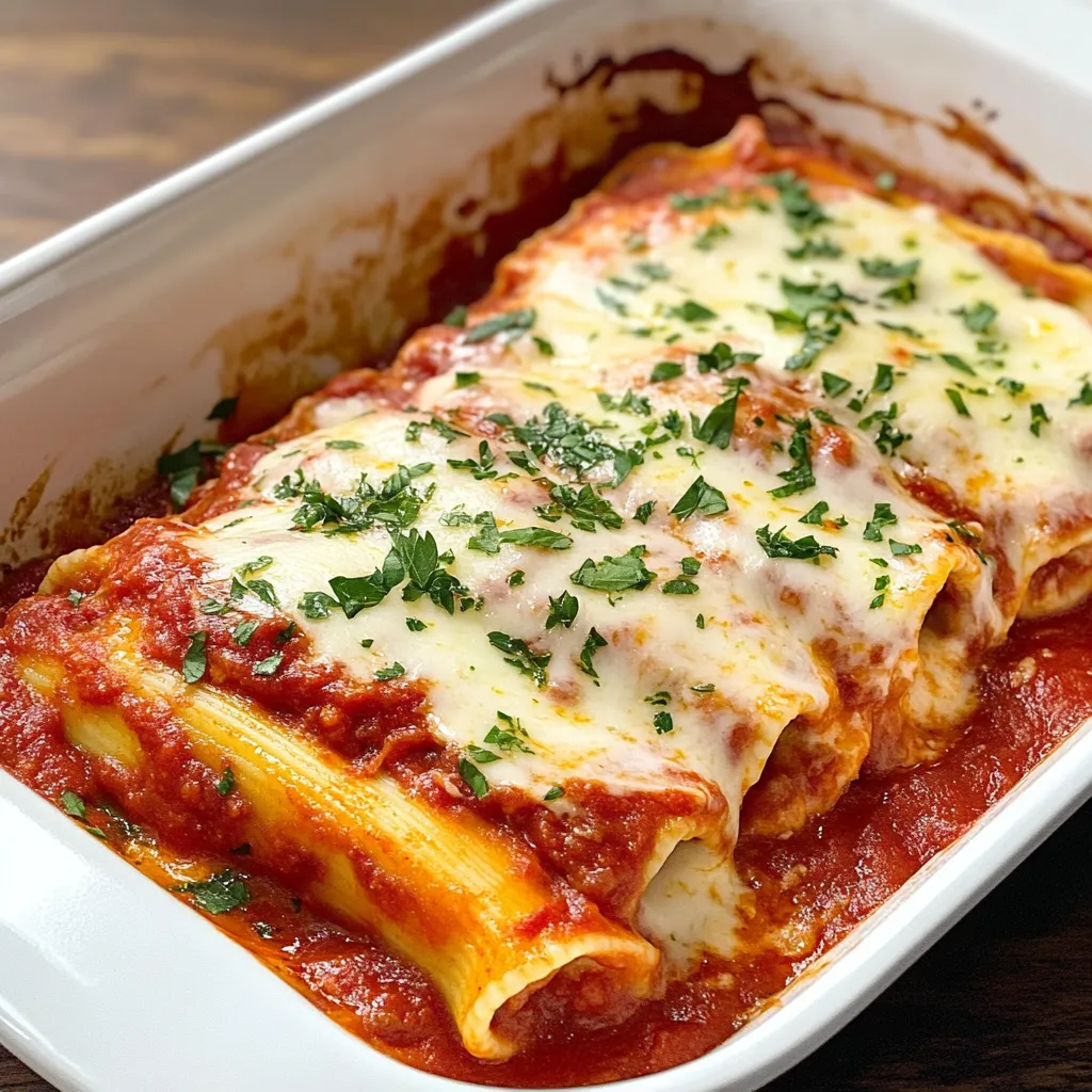 Close-up Cheese Stuffed Manicotti Recipe