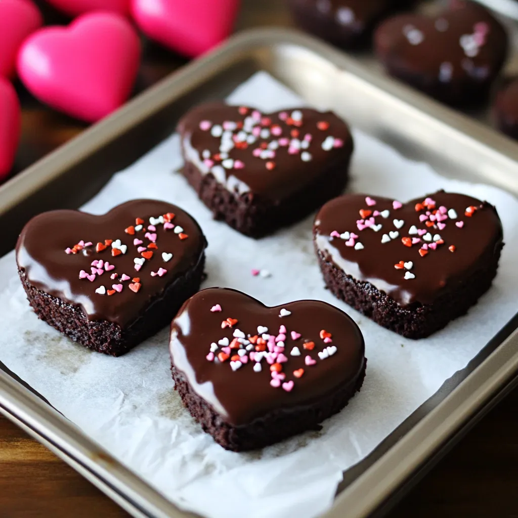 Chocolate Dipped Brownie Hearts