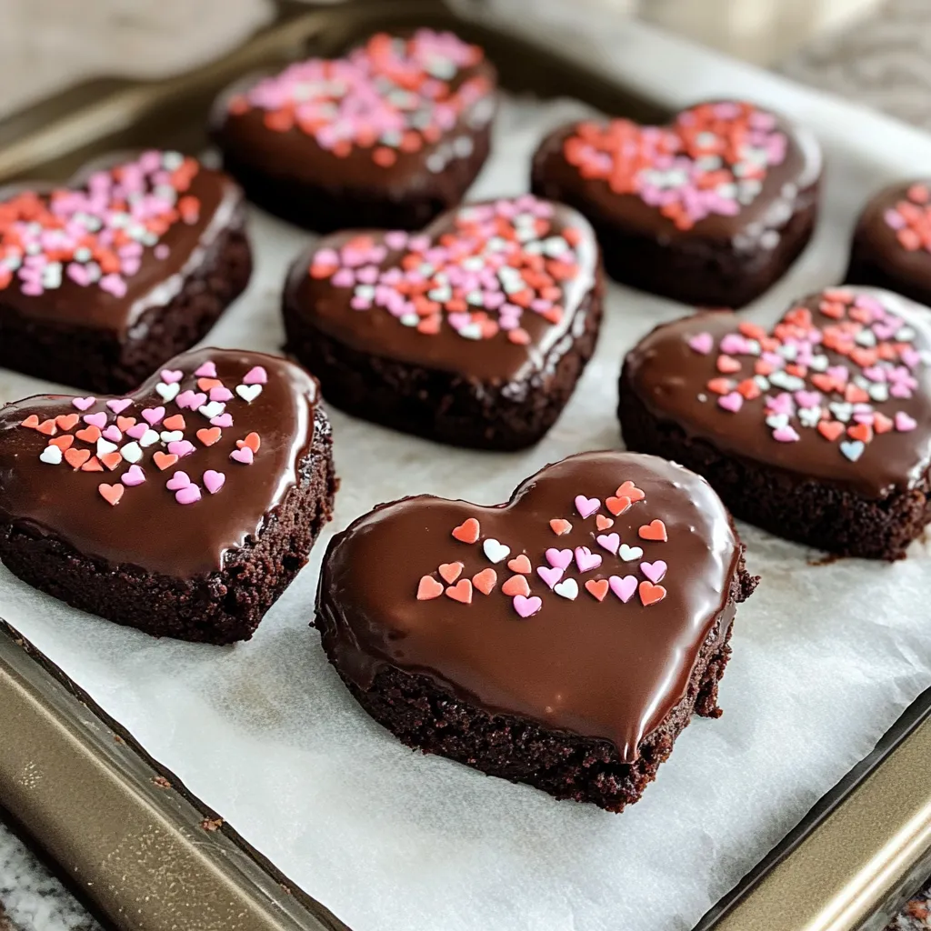 Perfect Chocolate Dipped Brownie Hearts