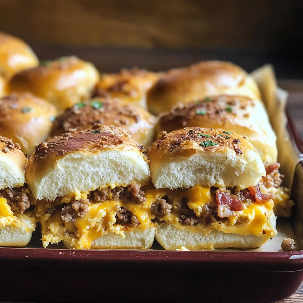 Close-up Cowboy Breakfast Sliders Recipe