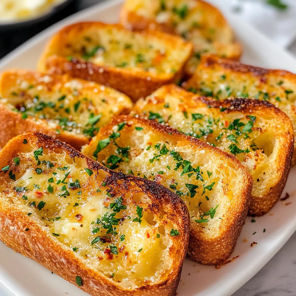 Close-up Air Fryer Garlic Bread Recipe