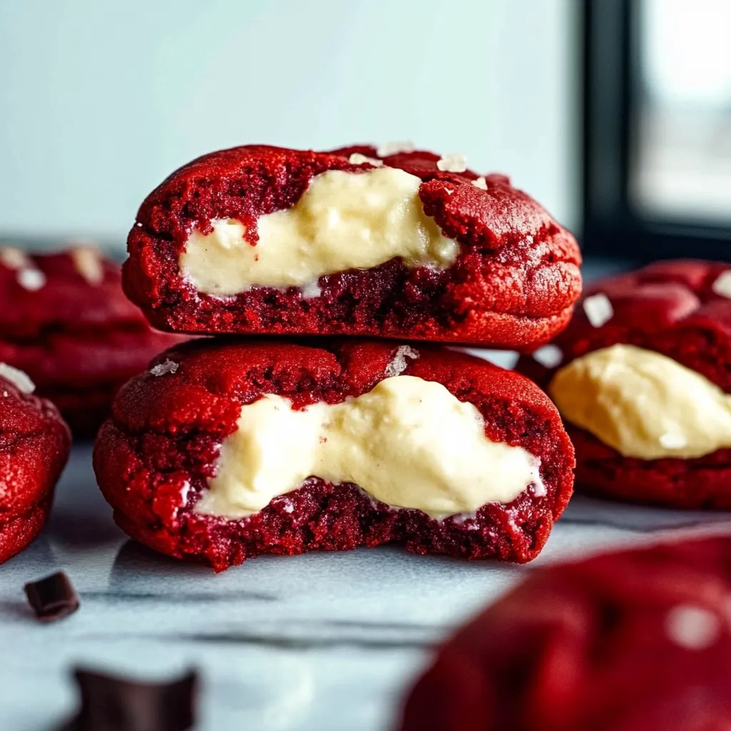 Cheesecake Stuffed Red Velvet Cookies