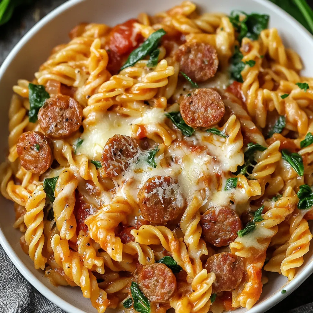 Tasty One Pot Cheesy Sausage Pasta