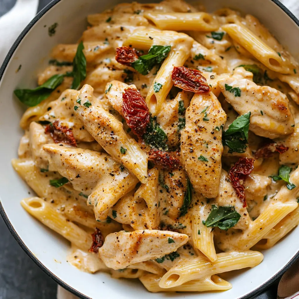 Close-up Marry Me Chicken Pasta Recipe