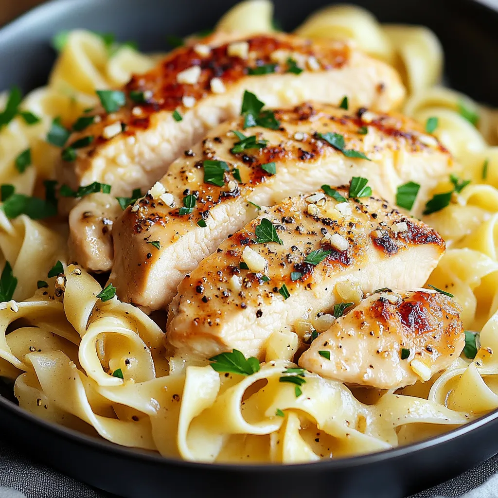 Close-up Chicken with Buttered Noodles Recipe