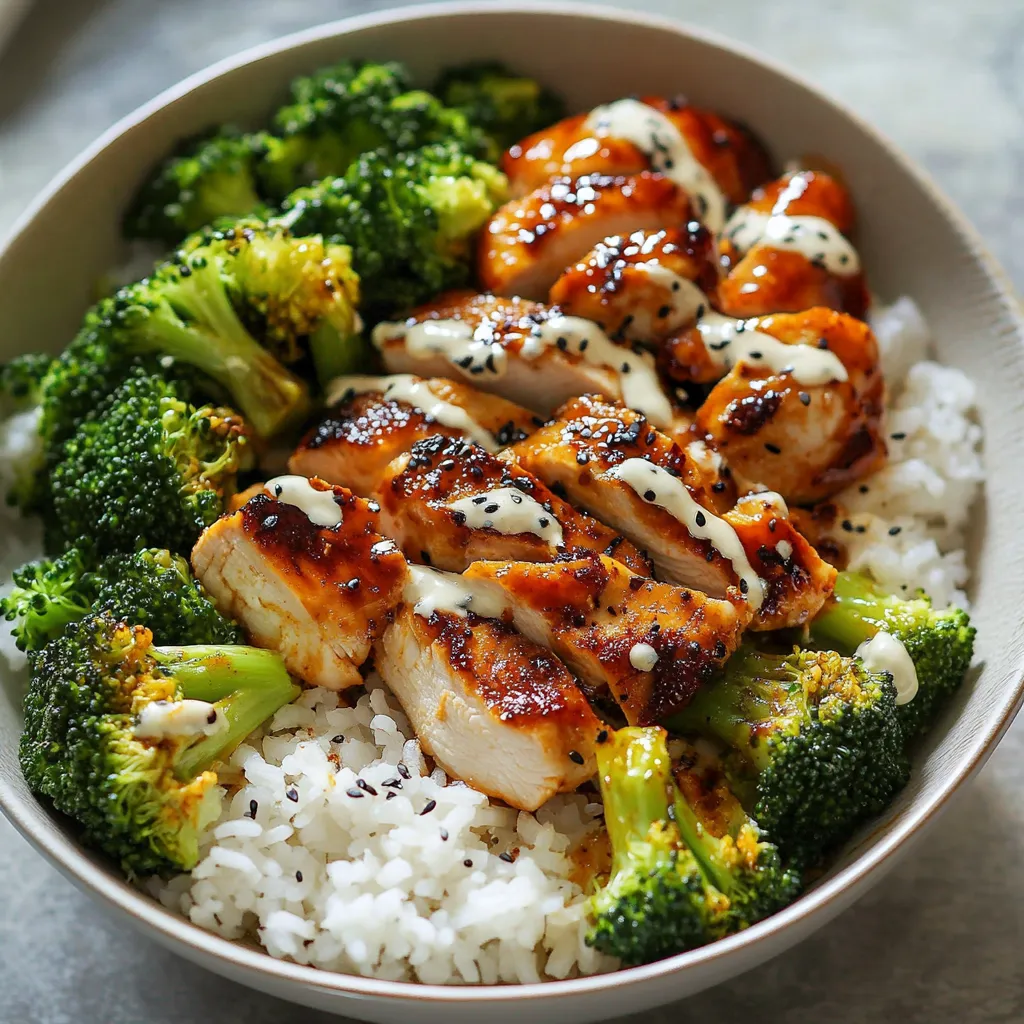 Close-up Chicken Rice Bowls Recipe