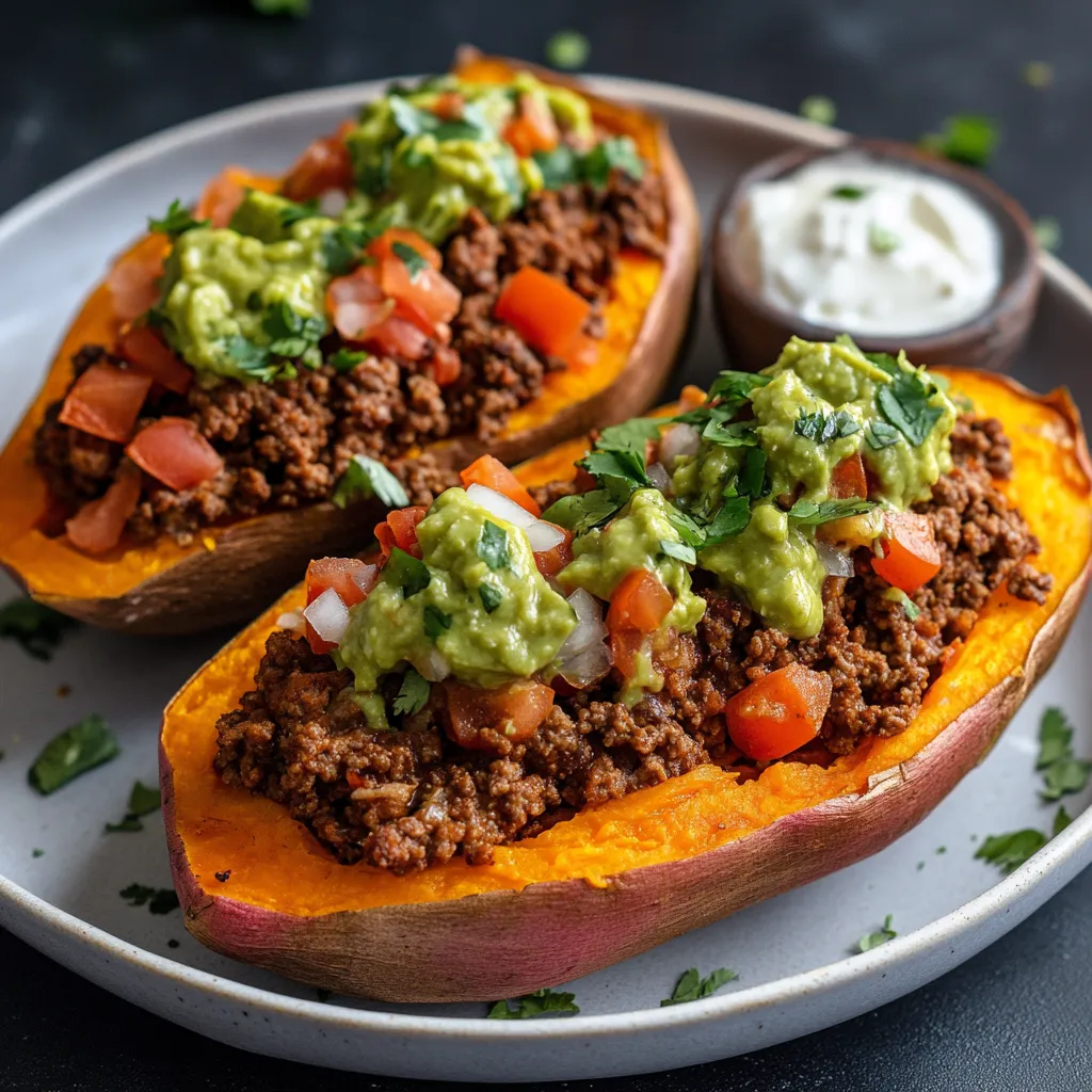 Delicious Taco Stuffed Sweet Potatoes