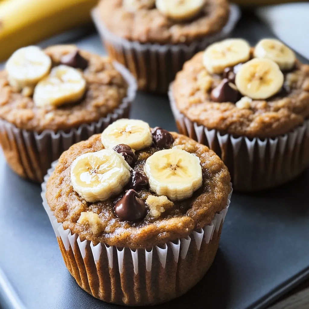 Close-up Banana Protein Muffins Recipe