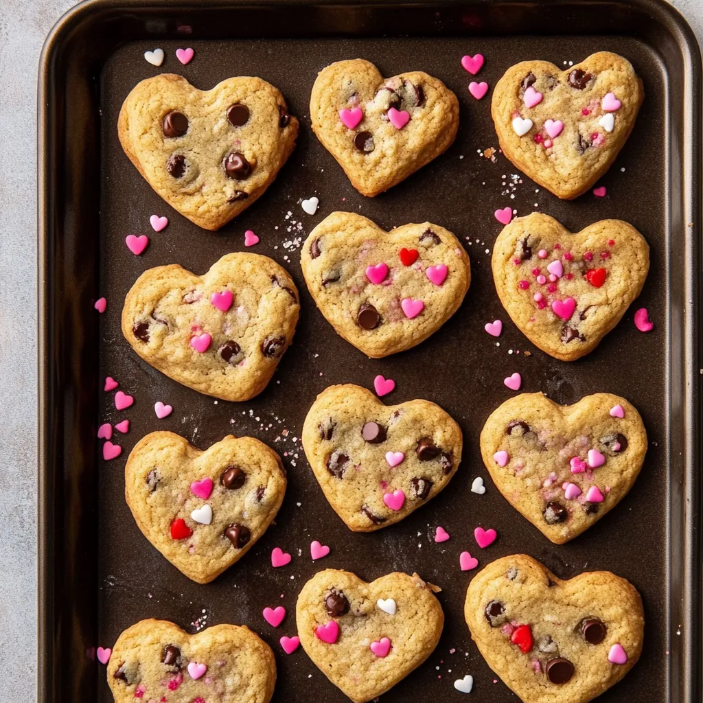 Heart Shaped Chocolate Chip Cookies