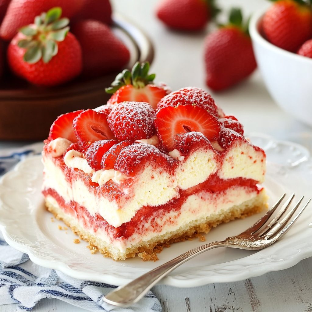 Close-up Strawberry Tiramisu Recipe